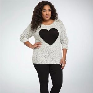 TORRID KNITTED PULLOVER SWEATER WITH HEART